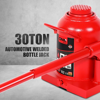 DNA Motoring 30 tons / 60000 lbs Lifting Automotive Welded Hydraulic Bottle Jack for Repair Vehicle, Pickup, Truck, w/Manual Handle, Red,TOOLS-00364 - color: red, style: 30ton