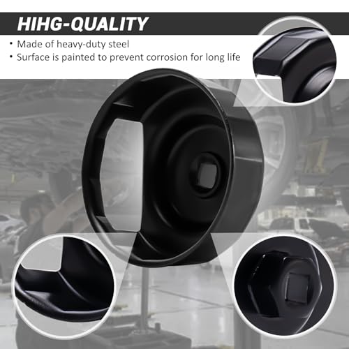 76mm 14Flutes Oil Filter Cap Wrench Removal Tool Socket, Fit for 1984-2021 Harley Spin-On Oil Filters (Except '15-Later XG)