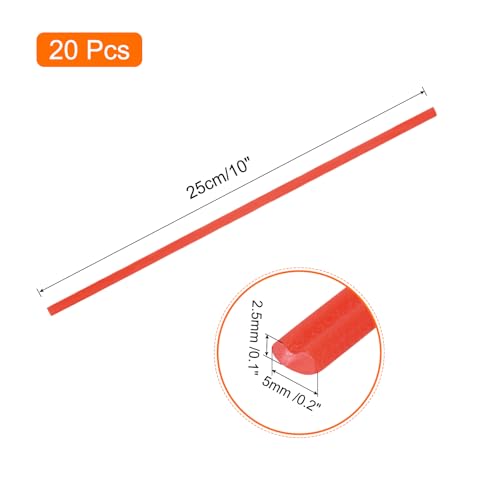 MECCANIXITY 20pcs 10 Inch Plastic Welding Rods PE Welding Strips Welder Rods for Plastic Welder, Car Bumper, Kayak Repair, Red - color: Red, size: 10 Inch