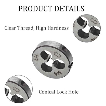 M4 x 0.7 Left Hand Metric Tap and Die Set, High Speed Steel Threading Kit for Reverse Thread Repair and Machining - size: M4 x 0.7