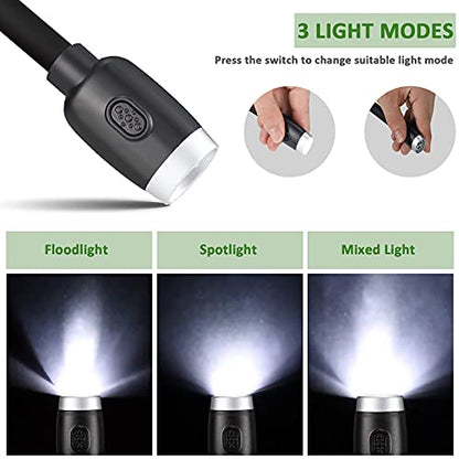 LEDBOLIK Neck Reading Light Black, 800mAh Rechargeable Book Light for Reading in Bed – 6 Brightness, Bendable Arms, Hands Free for Knitting, Crocheting - color: 800mAh Black