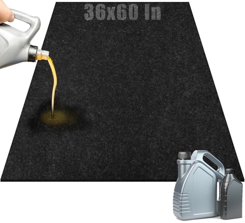 Papillon Oil Spill Mat & Garage Floor Mat | 36" x 60" Oil Change Mat for Under Car - Highly Leak-Proof, Non-Slip, Durable, Washable, Waterproof, Black - size: 3' x 5' (Rectangular)