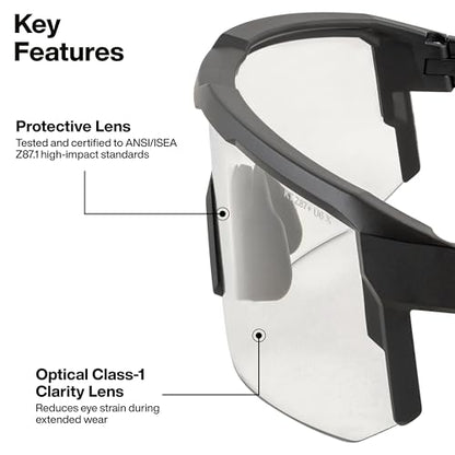 KLEIN TOOLS Blade Safety Glasses, ANSI Z87.1+, Anti-Fog/Scratch-Resistant,99.9% UV Protection, Class-1 Clarity Lens - color: Clear
