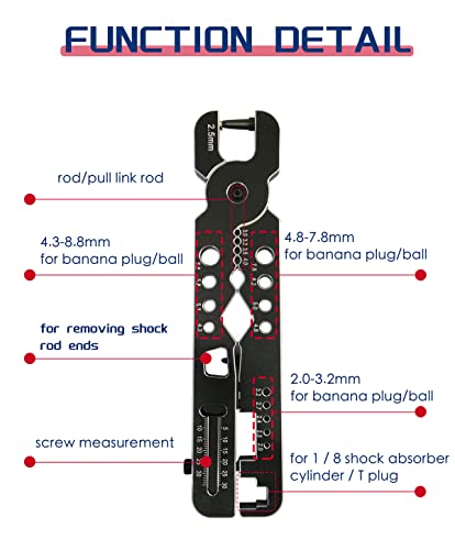 RC Shock Pliers Wheel Multi-Function Wheel Tire Tools for 1/24 1/12 1/10 1/8 Traxxas Arrma Axial Losi Redcat HSP HPI RC Cars Trucks Rock Crawlers
