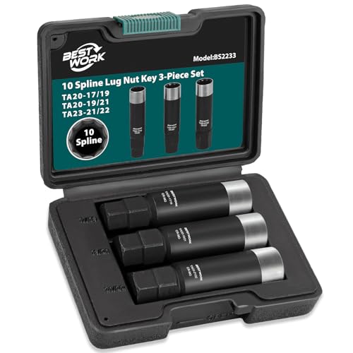 10 Spline Lug Nut Key Set, 3 Piece | Compatible with Bimecc 10 Spline Lug Nut Socket, Replacement for TA20-17/19,TA20-19/21,TA23-21/22, Double Layer Reinforcement - size: TA20-17/19 & TA20-19/21 & TA23-21/22