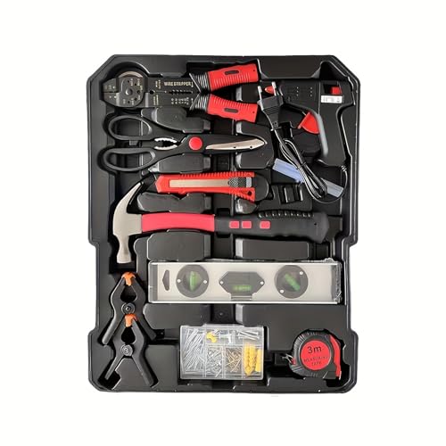 899 Piece Aluminum Tool Set with Case, Professional Tool Kit for Home Repair, Car Maintenance, Construction & DIY Projects, Complete Socket, Wrench, Screwdriver & Accessory Set (Silver) - color: Silver