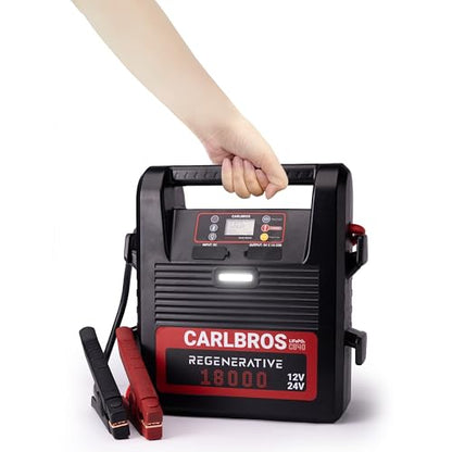 CB40 Heavy Duty Jump Starter, 40S Fast Recharge, 18000A 12/24 Volt Battery Jump Pack for Gas & Diesel Engines Up to 32L, LiFePO4 Commercial Battery Jumper Box for Truck, 39'' Jumper Cables