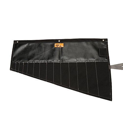 Wrench Organizer Roll-Up Tool Bag, 16-Pocket, SAE & Metric Pouch, Tool Roll | Waterproof ballistic polyester, roll-up space-saving design, fits all wrench sizes, mechanics, DIYers, electricians - color: Black, size: Large (16 - PKT)