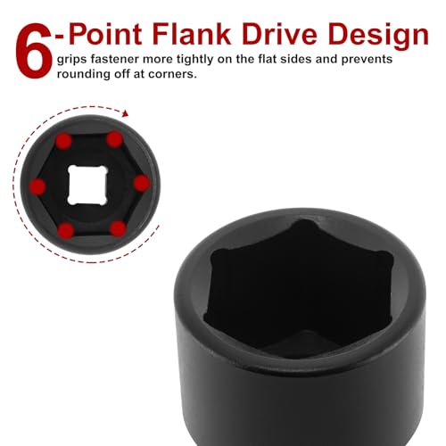 CASOMAN 1/2" Drive x 1-5/16" Impact Socket, 6-Point, SAE, CR-MO - size: 33.34 mm (Shallow), style: 6-Point Socket