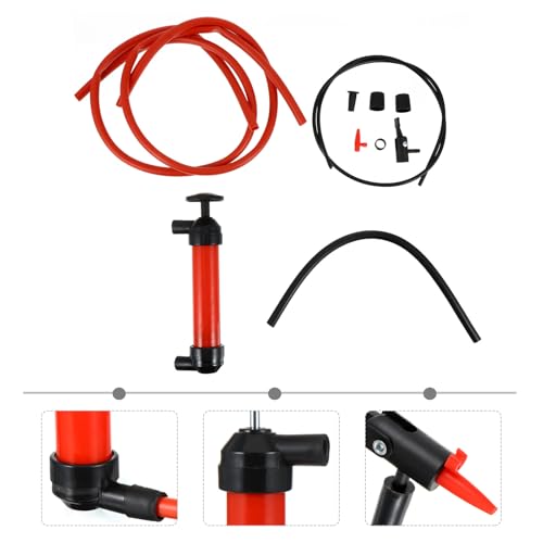 Manual Oil Transfer Pump Siphon Hose Kit for Cars, Multipurpose Hand Fuel Pump with High Flow, Gasoline Diesel Fluid Extractor for Automotive Use