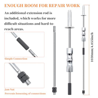 11 Piece Inner CV Axle Removal Tool, Heavy Duty Slide Hammer Puller Set | 63mm 48mm CV Joint Fork, Outer CV Joint Adapter and Steel Cable Adapter, Front Wheel Drive Axle Half Shaft Removal Tool Kit - size: 11pcs