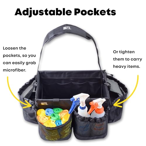 Pro Caddy for House Cleaning, Auto Detailing, Bike Detailing, Cleaning Supplies and Tools, Jet Black
