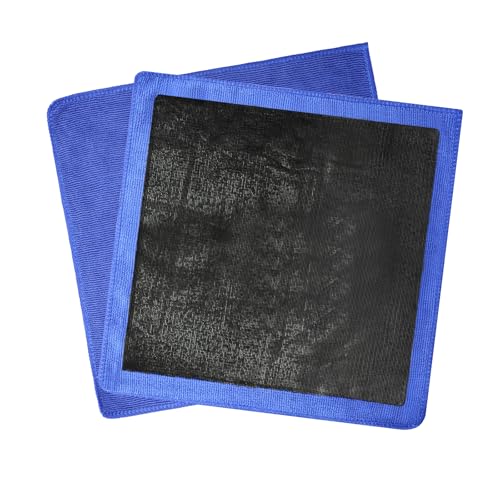 Fine Grade Clay Towel, 2-Pack Clay Bar Alternative for Scratch Free Auto Detailing & Polishing, Paint Safe Microfiber Mitt (11.3x11.9 Inch)