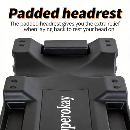 superokay Low Profile Mechanic Creeper, 40-Inch Rolling Car Creeper with Padded Headrest, 350 lbs Capacity Shop Creeper, 6 Swivel Casters & Dual Tool Trays, Heavy Duty Garage Creeper for Auto Repair