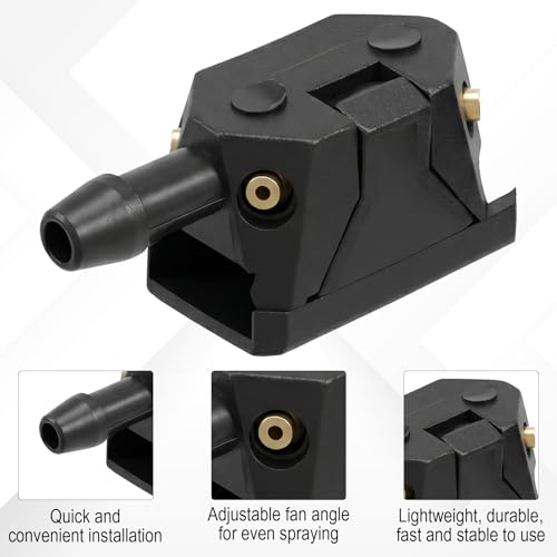 6PCS 4 Holes Front Windshield Washer Nozzle Replacement Car Windscreen Wiper Arm Sprayer Nozzles Kit Auto Left Right Windshield Washer Squirter Nozzle Universal for Most Cars, Trucks, Suvs (Black)