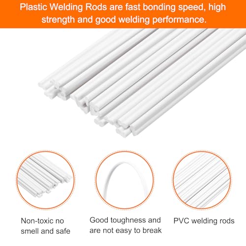 MECCANIXITY 20pcs 13 Inch Plastic Welding Rods PVC Welding Strips Welder Rods for Plastic Welder,Car Bumper, Kayak Repair, White - color: White, size: 13 Inch