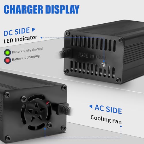 E-FAST 12V 10A Lithium Battery Charger, 14.6V LiFePO4 Battery Charger with Premium Aluminum Housing - 0V Activation for Golf Cart, RV, Marine, Boat, Trolling Motor - Includes Anderson Connector