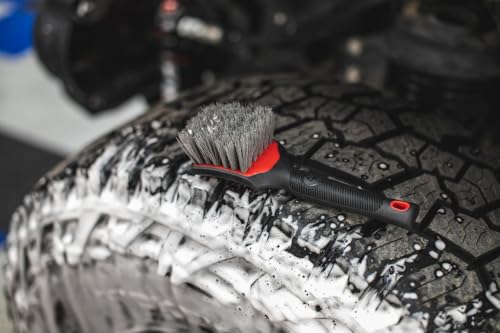 Detail Factory - ProGrip Tire Brush - Ergonomic ProGrip Handle, Stiff Synthetic Bristles, Ergonomic Design, Clean Your Tires with Ease - Red - color: Red, size: Standard