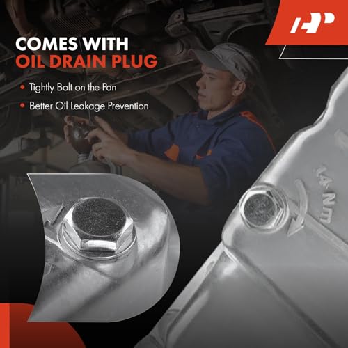 A-Premium Engine Oil Pan Sump with Drain Plug | Compatible with Chevrolet Cruze 2010-2016, Cruze Limited 2016, Sonic 2012-2018, Trax 2017-2018, 1.8L, W/o Oil Level Sensor