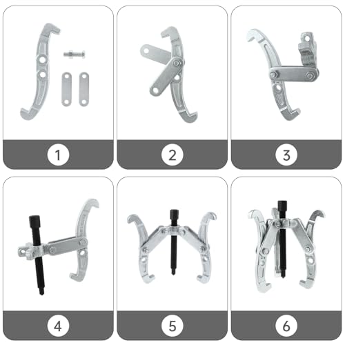 ChgImposs 3 Inch 3-Jaw Gear Puller, 2 Jaw 3 Jaw Puller for Pulley Gears Bearings and Flywheels, Heavy Duty Pulley Puller with Reversible Jaws, High Carbon Steel Removal Tool Bearing Puller Tool - size: 3 Inch