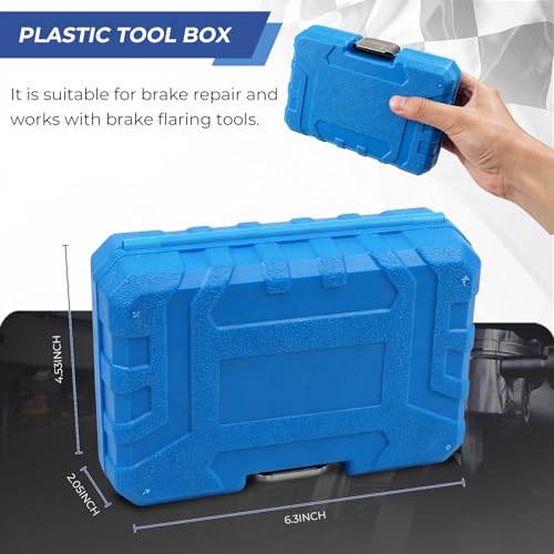 Professional 7-Piece Brake Line Flaring Tool Kit for 3/16″ & 1/4″ SAE Double Flare and 45° Single & Bubble Flares