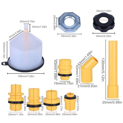 Coolant Funnel Kit, Spill Proof Funnel Kit, Radiator Burping Funnels for Cooling System Bleeding, No Spill Coolant Funnels Kits for Transmission, Brake, Power Steering Fluid Change in Car, Truck, RV