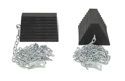 Vestil RWC-8/OH-15-HD Molded Rubber Wheel Chock Chain Hanger 8 in. x 11 in. x 6 in. Black