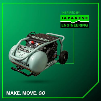Metabo HPT Air Compressor, THE TANK, 8-Gallon Trolley Air Compressor, 225 PSI, Versatile for Use with Framing, Siding, Finish, or Roofing Nailers, Easy Mobility with Rubber Tires, EC1315S