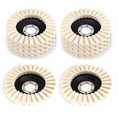 10 Pack Wool Felt Flap Disc Abrasives 4-1/2" x 7/8" Thicken Arbor Kit Buffing Polishing Cutting Wheel for Angle Grinder for Metal, Marble, Glass, Ceramic, Furniture, Car