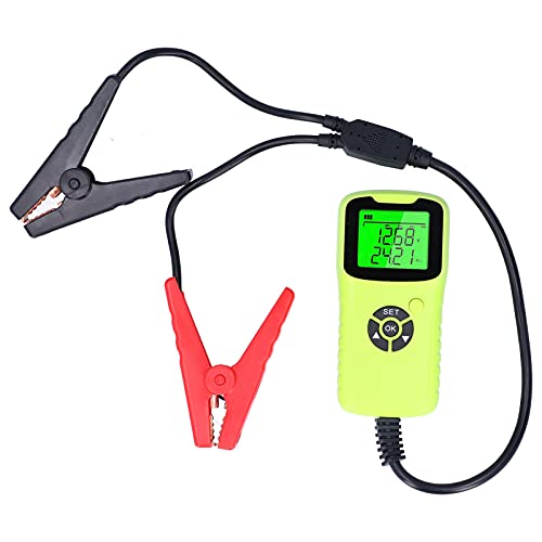 A300 Digital Car Battery Tester LCD Battery Test Analyzer Auto Test Diagnostic Tools with Wide CCA Range 100-1700 for 12V Flood AGM Gel Deep Cycle Batteries ABS 13x6.2x2.8cm (Green) - color: Green