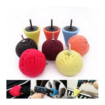 Car Polishing Pad Buffing Foam Sponge Pad Cone Polisher Buffer Pad Automotive Waxing Kit for Car Wheel Hub Headlight Polishing - color: 3pcs