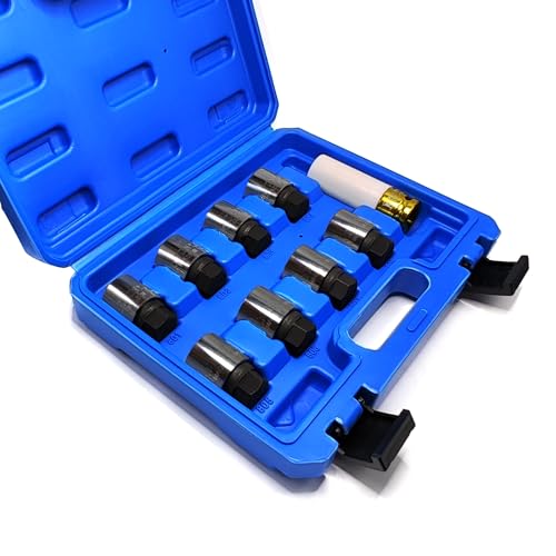 9PCS 25.5mm Wheel Lock Nut Remover Kit for Jeep (JK) - 19mm x 20mm Aluminum Wheel Nut Remover