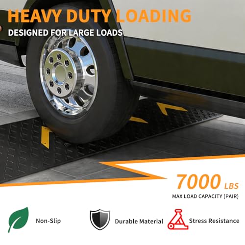 Rubber Curb Ramps 3" Rise 2 Pack for Driveway Wheelchair Riding Mower Doorways Threshold Garage Sidewalks,Ramps for Car Truck Motorcycle Bike,7000lbs Load Capacity - size: 3"inch