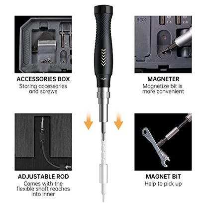 JAKEMY Professional Screwdriver Set for Electronics Repair, Computer Screwdriver Kit with 126 Magnetic Precision Bit Set and Opening Tool Kit for Laptop, MacBook, iPhone, Tablet, Watch, Modding, DIY - color: Jm164 - 164 in 1