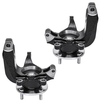 Detroit Axle - Front 4pc Steering Knuckles Kit for 08-11 Ford Focus, 2 Steering Knuckles & Wheel Bearing Hubs 2 Outer Tie Rod Ends 2008 2009 2010 2011 Replacement - size: 4SU47696/Kit