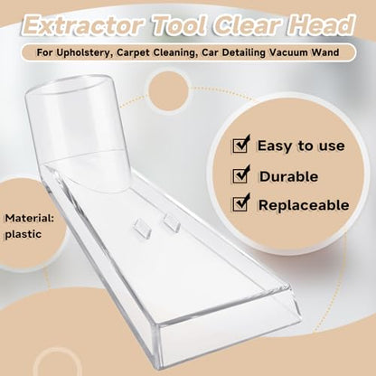 Extractor Tool Large Clear Head for Upholstery & Carpet Cleaning, Car Detailing Vacuum Wand for Portable Extractors B, 9.6cm - size: 9.6cm