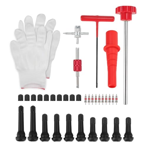 37PCS Quick Tire Valve Change Tool Kit, Tire Valve Stem Core Removal Replacement Tool for Cars Motorcycles Lawn Mowers ATVs Trucks Etc, with 4-Way Valve Tool, TR413/TR414/TR418 - size: Set B