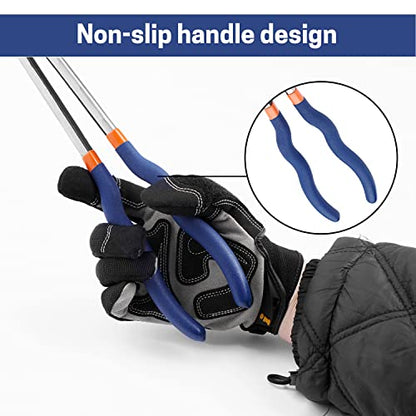 16'' Extra Long Needle Nose Pliers for Narrow and Limited Spaces | 45-Degree Angled Nose, Long Reach Design, CRV Steel, Comfortable Grip, for Mechanics, Electricians, DIYers and Homeowners - style: 16'' 45 Degree Angle