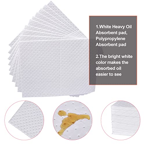 Aain 2 Pack Absorbent Mat Pad, Heavy weight Economical Oil Absorbent Pads,Absorbs Liquids,15" x 20",White 200pcs - style: 200pcs