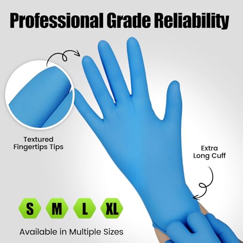 TREEGO Blue Nitrile Gloves, X-Large, 6 Mil Medical Exam Gloves, 1000 Count | Powder Free, Latex Free, 510(k) Cleared, Ideal for Manufacturing, Warehouse, Automotive & Heavy Cleaning - color: 1000 Blue, size: X-Large