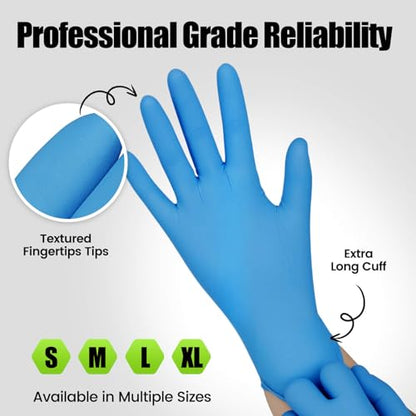 TREEGO Blue Nitrile Gloves, X-Large, 6 Mil Medical Exam Gloves, 1000 Count | Powder Free, Latex Free, 510(k) Cleared, Ideal for Manufacturing, Warehouse, Automotive & Heavy Cleaning - color: 1000 Blue, size: X-Large