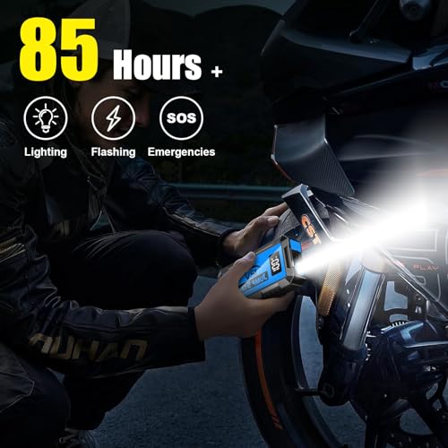 8000A Car Jump Starter, 12V Jump Starter Battery Pack (All Gas,up to 10.0L Diesel Engine) Jumper Cables Portable Lithium Jump Box, USB Output and LED Light - color: blue