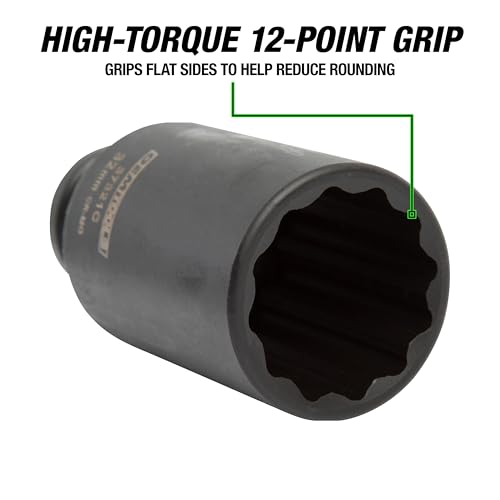 OEMTOOLS 37321 8 Piece 1/2 Inch Drive Axle Nut Socket Set, 12 Point Set, 29mm, 30mm, 32mm, 34mm, 35mm, 36mm, 38mm, and 39mm Socket Set with Case - style: 12 Point