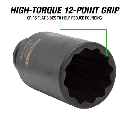 OEMTOOLS 37321 8 Piece 1/2 Inch Drive Axle Nut Socket Set, 12 Point Set, 29mm, 30mm, 32mm, 34mm, 35mm, 36mm, 38mm, and 39mm Socket Set with Case - style: 12 Point