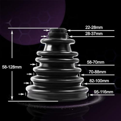Heavy Duty CVS18 Universal CV Axle Boot Repair Kit, Fits 22-28mm Shafts, 5.04" (128mm) Height, Premium Silicone, Waterproof Dustproof Protection for Chevy GMC Ni-ss-an F150/250/350 ＆ More - size: Kit 1