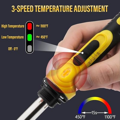 220W Plastic Welder, 1200PCS Staples 40PCS Rods Plastic Welding Kit, 5 in 1 Welding Tips Tape Sandpaper Wire Mesh Stand Metal Brush Screwdriver Welder Kit Bumper Repair Kit (Yellow) - color: Yellow