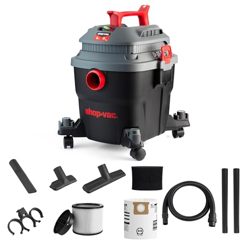 Shop-Vac 5430097 6 Gallon 5 Peak HP Wet/Dry Vacuum with Blower Function | 1-7/8"x7-ft Hose, 15-ft Power Cord, Strong Suction, Portable, Multi-functional Attachments, for Garage, Workshop & Home - size: 6 Gallon