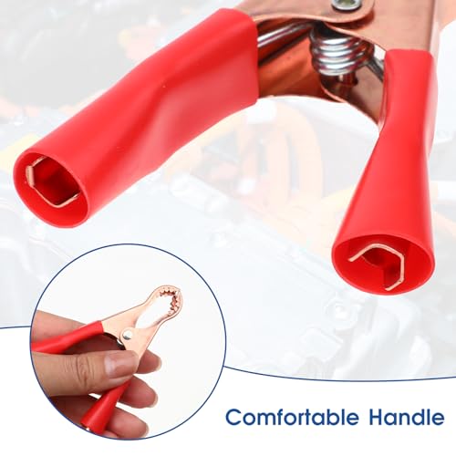 4 Pcs Insulated Alligator Clips, 50A Heavy Duty Alligator Clamps Black Red Boot Metal Spring Loaded Truck Car Battery Electric Test Clips for Car Automotive Vehicle Boat