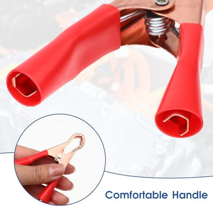 4 Pcs Insulated Alligator Clips, 50A Heavy Duty Alligator Clamps Black Red Boot Metal Spring Loaded Truck Car Battery Electric Test Clips for Car Automotive Vehicle Boat