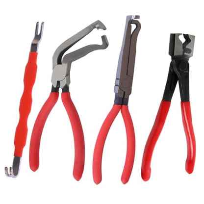 Automotive Electrical Disconnect Pliers Kit - 4PC Connector Removal Tool for Cars, Wire Terminal Separator & Hose Clamp Pliers Set, Non-Damaging Plug Disconnect Tool for Mechanics & DIY